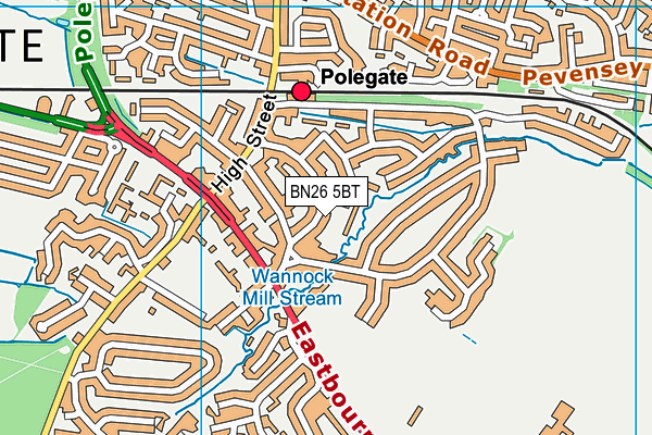 BN26 5BT map - OS VectorMap District (Ordnance Survey)