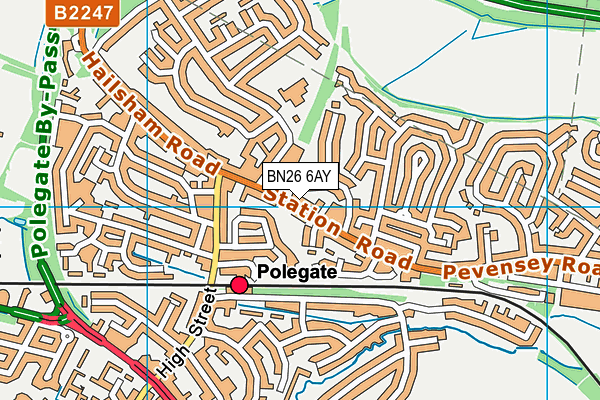 BN26 6AY map - OS VectorMap District (Ordnance Survey) BN26 6AY map - OS VectorMap District (Ordnance Survey)