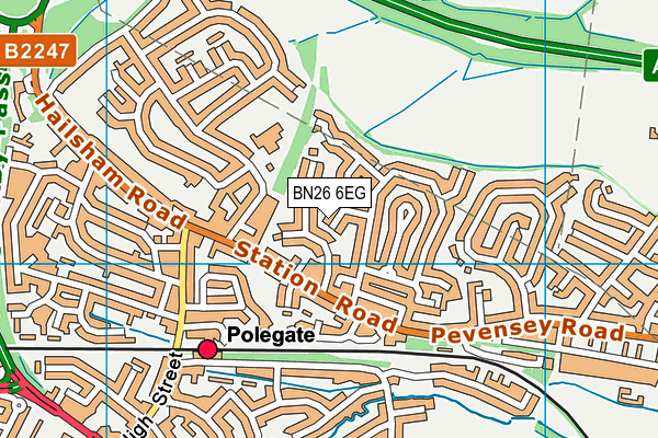 BN26 6EG map - OS VectorMap District (Ordnance Survey) BN26 6EG map - OS VectorMap District (Ordnance Survey)