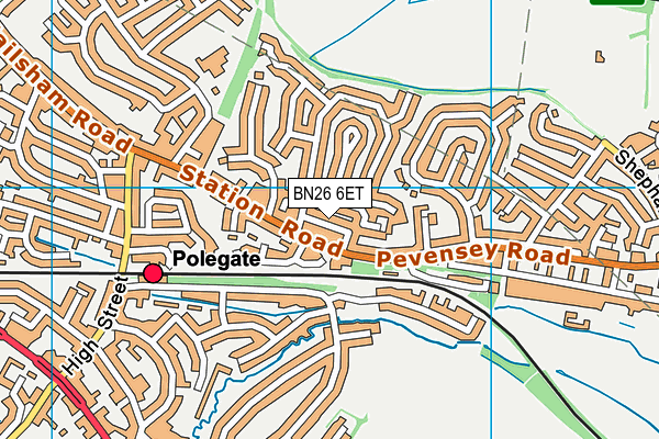 BN26 6ET map - OS VectorMap District (Ordnance Survey) BN26 6ET map - OS VectorMap District (Ordnance Survey)