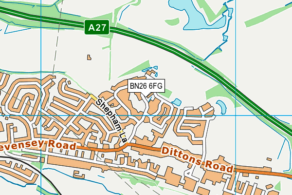 BN26 6FG map - OS VectorMap District (Ordnance Survey) BN26 6FG map - OS VectorMap District (Ordnance Survey)