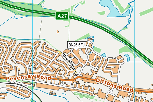 BN26 6FJ map - OS VectorMap District (Ordnance Survey) BN26 6FJ map - OS VectorMap District (Ordnance Survey)