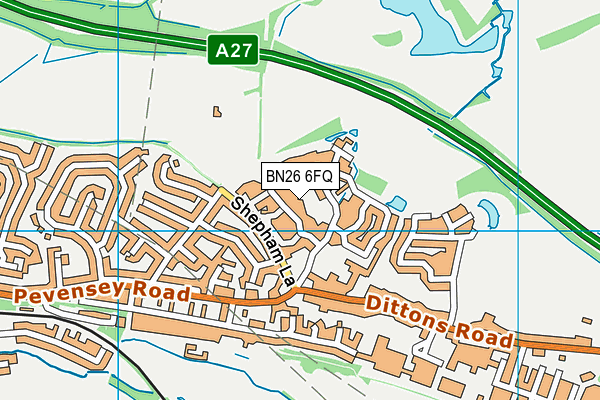 BN26 6FQ map - OS VectorMap District (Ordnance Survey) BN26 6FQ map - OS VectorMap District (Ordnance Survey)