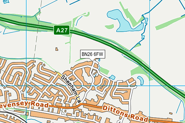 BN26 6FW map - OS VectorMap District (Ordnance Survey) BN26 6FW map - OS VectorMap District (Ordnance Survey)