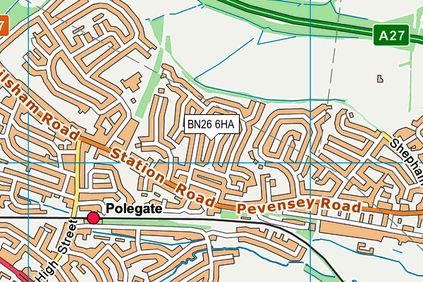 BN26 6HA map - OS VectorMap District (Ordnance Survey) BN26 6HA map - OS VectorMap District (Ordnance Survey)