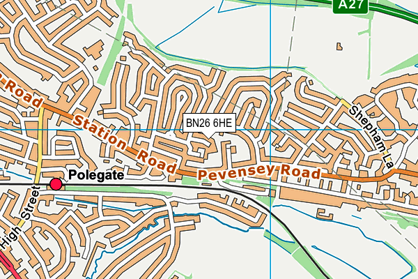 BN26 6HE map - OS VectorMap District (Ordnance Survey) BN26 6HE map - OS VectorMap District (Ordnance Survey)
