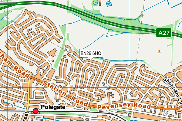 BN26 6HQ map - OS VectorMap District (Ordnance Survey) BN26 6HQ map - OS VectorMap District (Ordnance Survey)