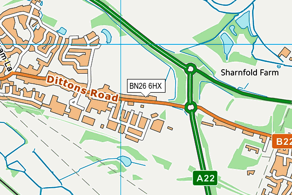 BN26 6HX map - OS VectorMap District (Ordnance Survey) BN26 6HX map - OS VectorMap District (Ordnance Survey)