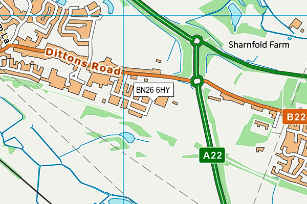 BN26 6HY map - OS VectorMap District (Ordnance Survey)