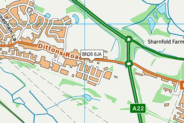 BN26 6JA map - OS VectorMap District (Ordnance Survey) BN26 6JA map - OS VectorMap District (Ordnance Survey)