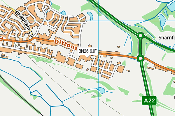 BN26 6JF map - OS VectorMap District (Ordnance Survey) BN26 6JF map - OS VectorMap District (Ordnance Survey)