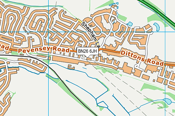 BN26 6JH map - OS VectorMap District (Ordnance Survey) BN26 6JH map - OS VectorMap District (Ordnance Survey)