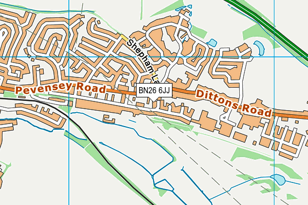 BN26 6JJ map - OS VectorMap District (Ordnance Survey)