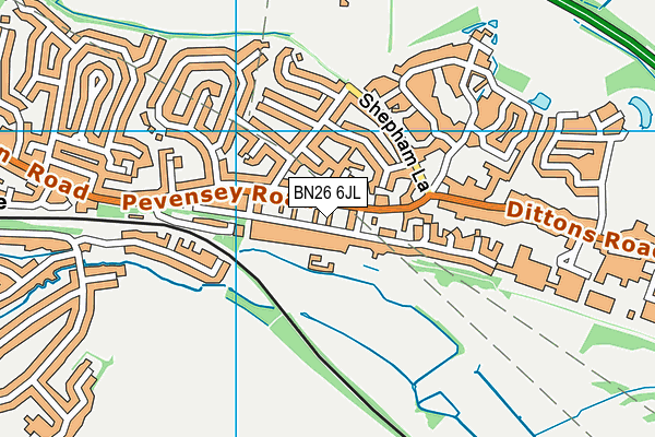 BN26 6JL map - OS VectorMap District (Ordnance Survey) BN26 6JL map - OS VectorMap District (Ordnance Survey)