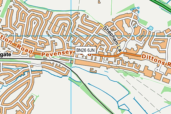 BN26 6JN map - OS VectorMap District (Ordnance Survey) BN26 6JN map - OS VectorMap District (Ordnance Survey)