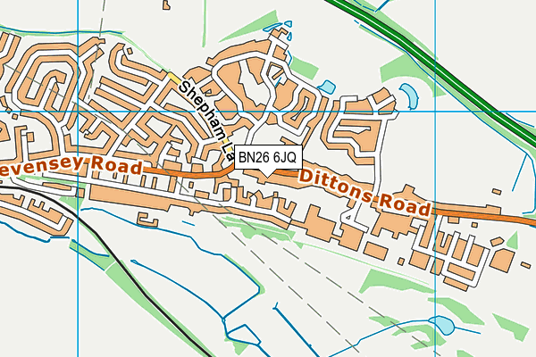 BN26 6JQ map - OS VectorMap District (Ordnance Survey) BN26 6JQ map - OS VectorMap District (Ordnance Survey)