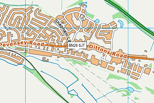 BN26 6JT map - OS VectorMap District (Ordnance Survey) BN26 6JT map - OS VectorMap District (Ordnance Survey)