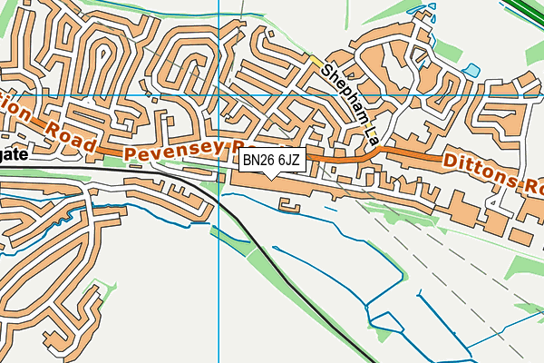 BN26 6JZ map - OS VectorMap District (Ordnance Survey) BN26 6JZ map - OS VectorMap District (Ordnance Survey)
