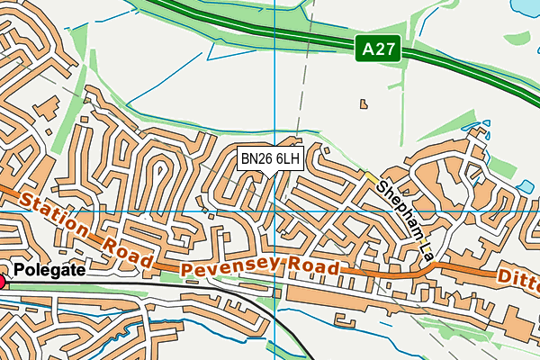 BN26 6LH map - OS VectorMap District (Ordnance Survey)