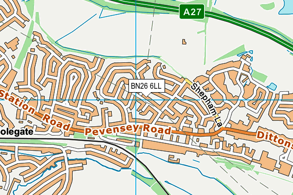 BN26 6LL map - OS VectorMap District (Ordnance Survey) BN26 6LL map - OS VectorMap District (Ordnance Survey)