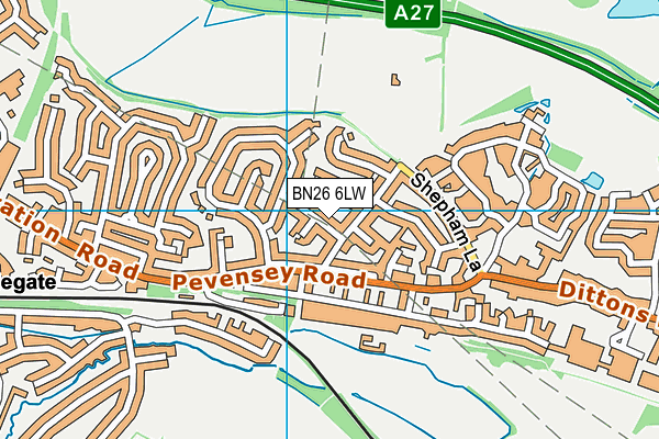 BN26 6LW map - OS VectorMap District (Ordnance Survey) BN26 6LW map - OS VectorMap District (Ordnance Survey)