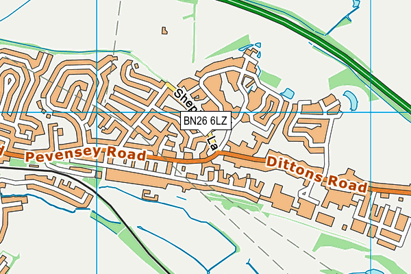 BN26 6LZ map - OS VectorMap District (Ordnance Survey) BN26 6LZ map - OS VectorMap District (Ordnance Survey)