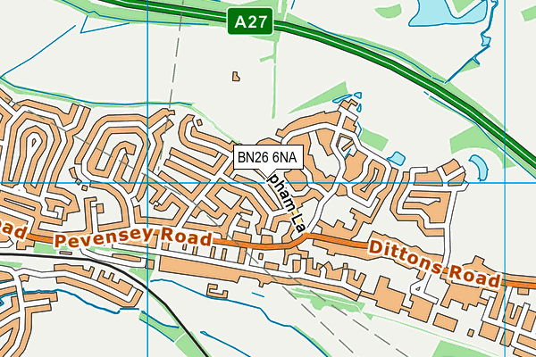 BN26 6NA map - OS VectorMap District (Ordnance Survey) BN26 6NA map - OS VectorMap District (Ordnance Survey)