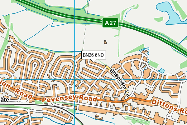 BN26 6ND map - OS VectorMap District (Ordnance Survey) BN26 6ND map - OS VectorMap District (Ordnance Survey)