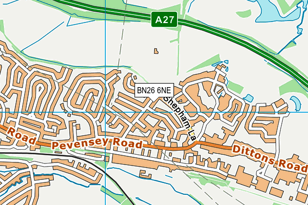BN26 6NE map - OS VectorMap District (Ordnance Survey) BN26 6NE map - OS VectorMap District (Ordnance Survey)