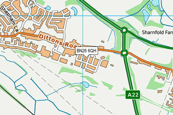 BN26 6QH map - OS VectorMap District (Ordnance Survey) BN26 6QH map - OS VectorMap District (Ordnance Survey)