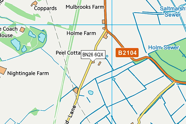 BN26 6QX map - OS VectorMap District (Ordnance Survey)