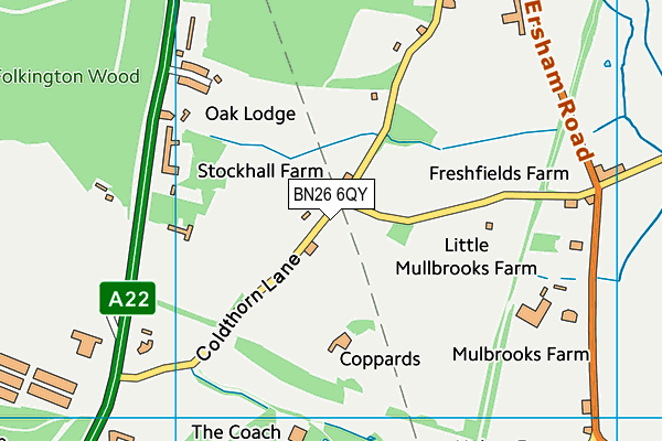 BN26 6QY map - OS VectorMap District (Ordnance Survey)