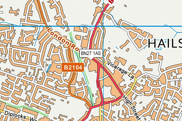 BN27 1AS map - OS VectorMap District (Ordnance Survey) BN27 1AS map - OS VectorMap District (Ordnance Survey)