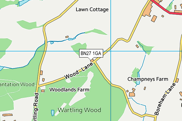 BN27 1GA map - OS VectorMap District (Ordnance Survey) BN27 1GA map - OS VectorMap District (Ordnance Survey)