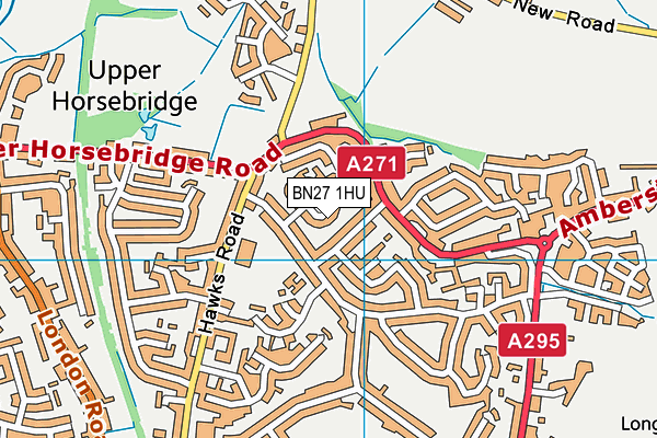BN27 1HU map - OS VectorMap District (Ordnance Survey)