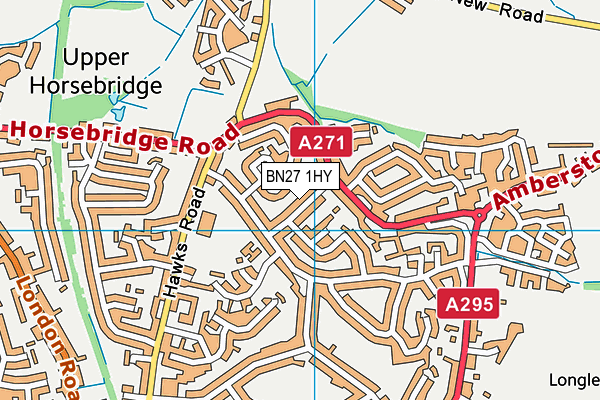 BN27 1HY map - OS VectorMap District (Ordnance Survey) BN27 1HY map - OS VectorMap District (Ordnance Survey)