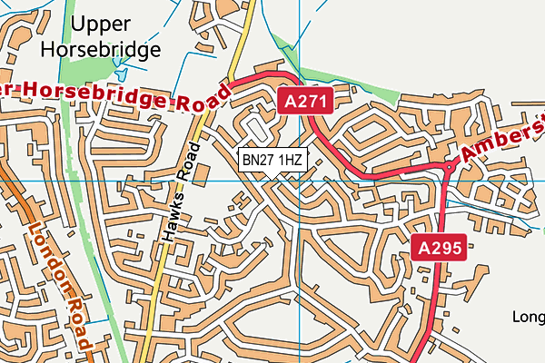 BN27 1HZ map - OS VectorMap District (Ordnance Survey) BN27 1HZ map - OS VectorMap District (Ordnance Survey)