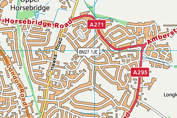 BN27 1JE map - OS VectorMap District (Ordnance Survey)