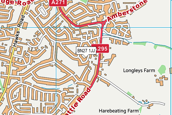 BN27 1JJ map - OS VectorMap District (Ordnance Survey) BN27 1JJ map - OS VectorMap District (Ordnance Survey)