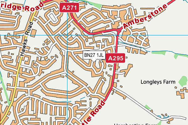 BN27 1JL map - OS VectorMap District (Ordnance Survey) BN27 1JL map - OS VectorMap District (Ordnance Survey)