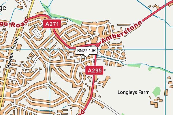 BN27 1JR map - OS VectorMap District (Ordnance Survey) BN27 1JR map - OS VectorMap District (Ordnance Survey)