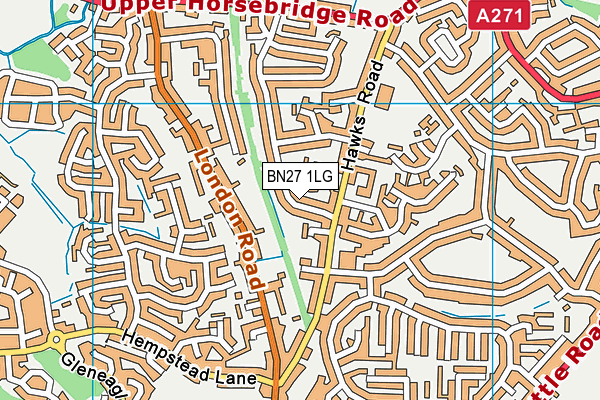BN27 1LG map - OS VectorMap District (Ordnance Survey) BN27 1LG map - OS VectorMap District (Ordnance Survey)