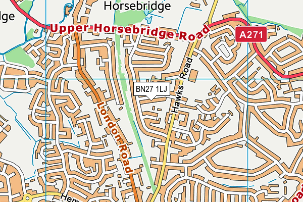 BN27 1LJ map - OS VectorMap District (Ordnance Survey)