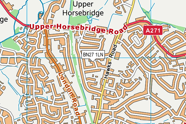 BN27 1LN map - OS VectorMap District (Ordnance Survey) BN27 1LN map - OS VectorMap District (Ordnance Survey)