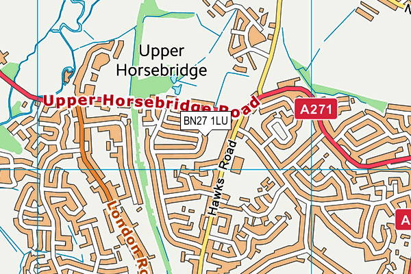 BN27 1LU map - OS VectorMap District (Ordnance Survey) BN27 1LU map - OS VectorMap District (Ordnance Survey)
