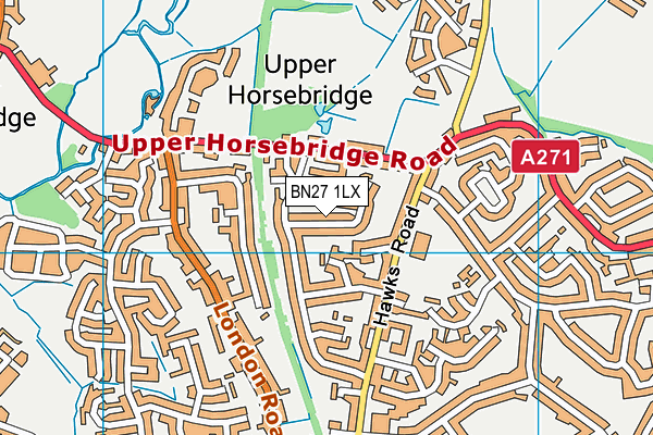 BN27 1LX map - OS VectorMap District (Ordnance Survey) BN27 1LX map - OS VectorMap District (Ordnance Survey)