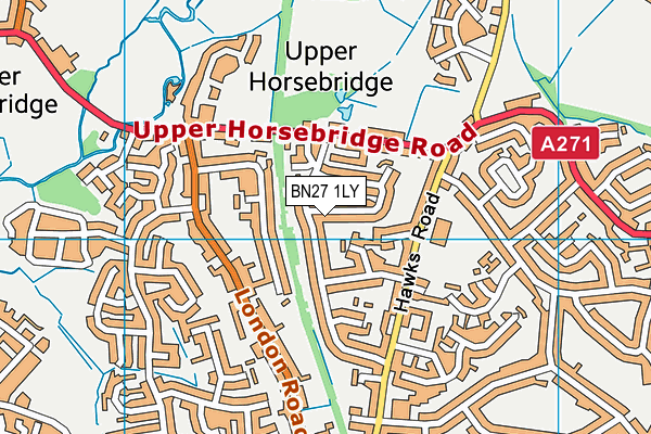 BN27 1LY map - OS VectorMap District (Ordnance Survey)