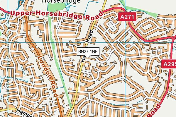 BN27 1NF map - OS VectorMap District (Ordnance Survey) BN27 1NF map - OS VectorMap District (Ordnance Survey)
