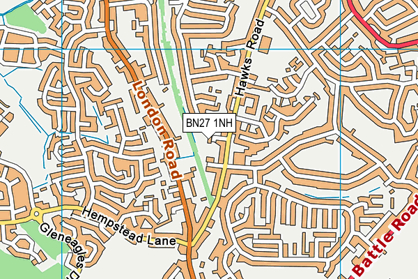 BN27 1NH map - OS VectorMap District (Ordnance Survey) BN27 1NH map - OS VectorMap District (Ordnance Survey)