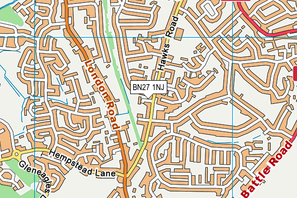 BN27 1NJ map - OS VectorMap District (Ordnance Survey) BN27 1NJ map - OS VectorMap District (Ordnance Survey)